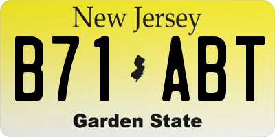 NJ license plate B71ABT