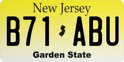 NJ license plate B71ABU