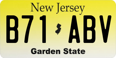 NJ license plate B71ABV
