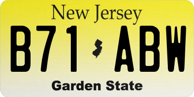 NJ license plate B71ABW