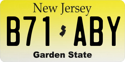 NJ license plate B71ABY