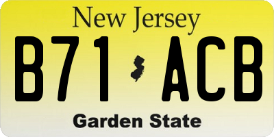 NJ license plate B71ACB