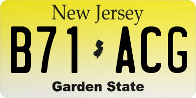 NJ license plate B71ACG