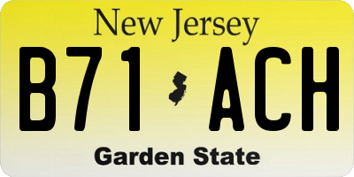 NJ license plate B71ACH