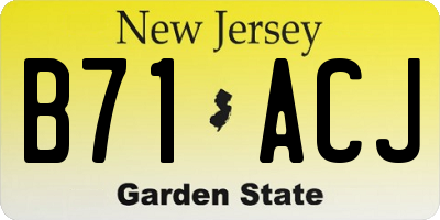 NJ license plate B71ACJ