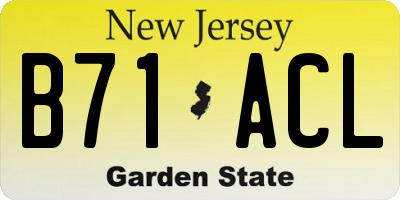 NJ license plate B71ACL