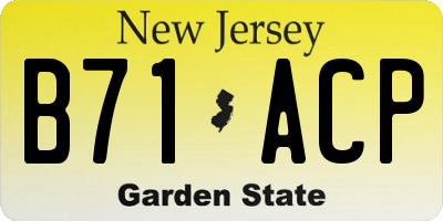 NJ license plate B71ACP