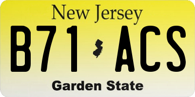 NJ license plate B71ACS