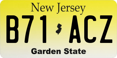 NJ license plate B71ACZ
