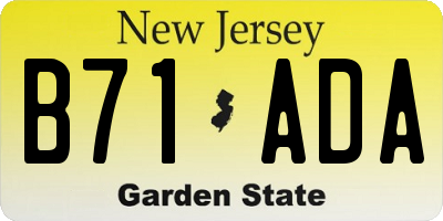 NJ license plate B71ADA