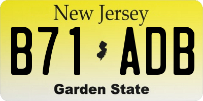 NJ license plate B71ADB