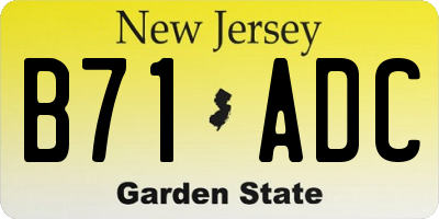 NJ license plate B71ADC