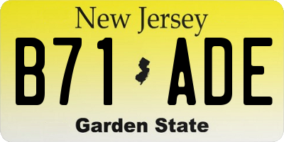 NJ license plate B71ADE