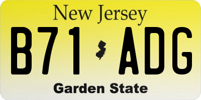 NJ license plate B71ADG