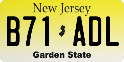 NJ license plate B71ADL