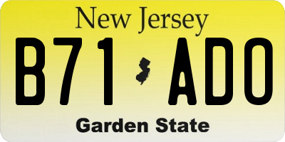 NJ license plate B71ADO