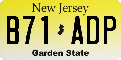 NJ license plate B71ADP