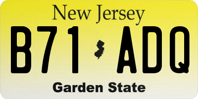 NJ license plate B71ADQ
