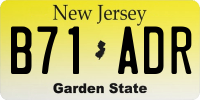 NJ license plate B71ADR