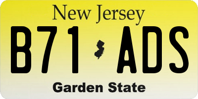 NJ license plate B71ADS