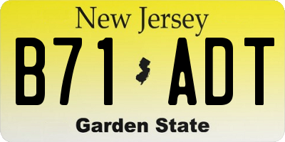 NJ license plate B71ADT