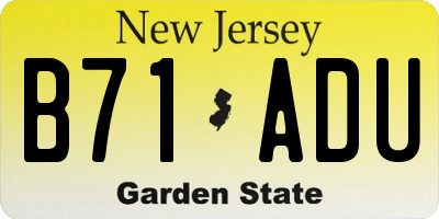 NJ license plate B71ADU