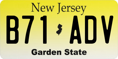 NJ license plate B71ADV