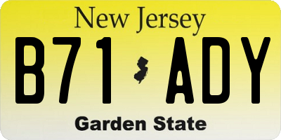 NJ license plate B71ADY