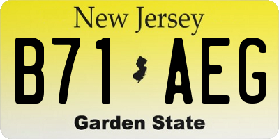 NJ license plate B71AEG
