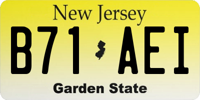NJ license plate B71AEI