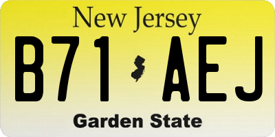 NJ license plate B71AEJ