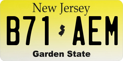 NJ license plate B71AEM