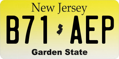 NJ license plate B71AEP