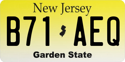 NJ license plate B71AEQ
