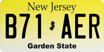 NJ license plate B71AER