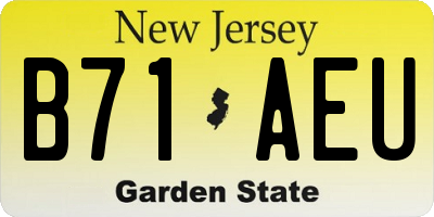 NJ license plate B71AEU
