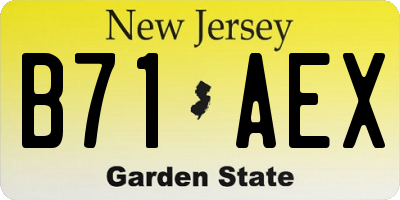 NJ license plate B71AEX
