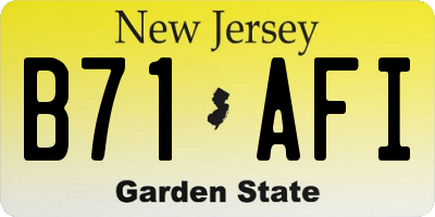 NJ license plate B71AFI