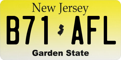NJ license plate B71AFL