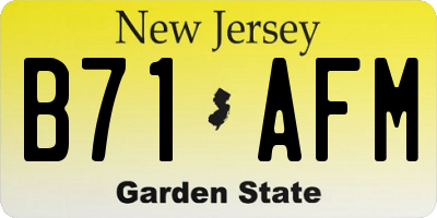 NJ license plate B71AFM