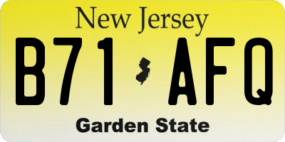 NJ license plate B71AFQ