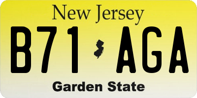 NJ license plate B71AGA
