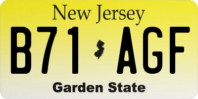 NJ license plate B71AGF
