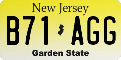 NJ license plate B71AGG