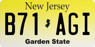 NJ license plate B71AGI