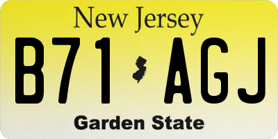 NJ license plate B71AGJ