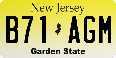 NJ license plate B71AGM