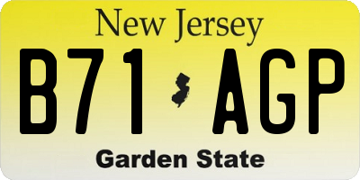 NJ license plate B71AGP