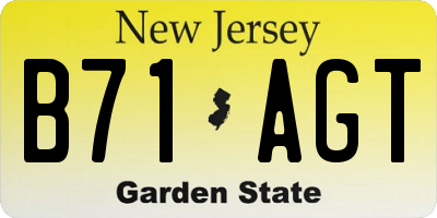 NJ license plate B71AGT