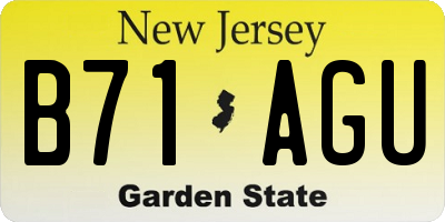 NJ license plate B71AGU
